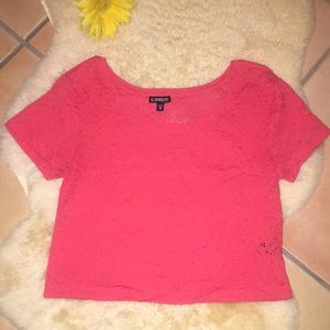 Pink/ Coral Express Floral Lace Top